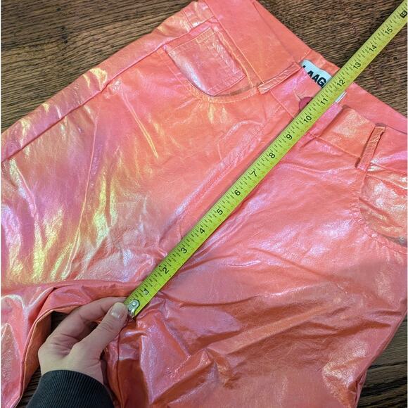 Free People Laagam Twiggy Metallic Pink High-rise Straight Leg Pants, size XS - Picture 9 of 11